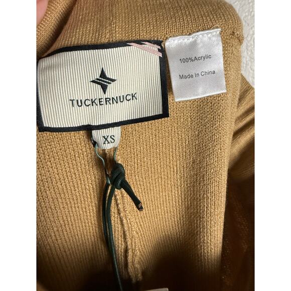 Tuckernuck Olympia Camel Tan Striped Wide Leg Knit Pull-On Ankle Pants Size XS - Picture 7 of 8